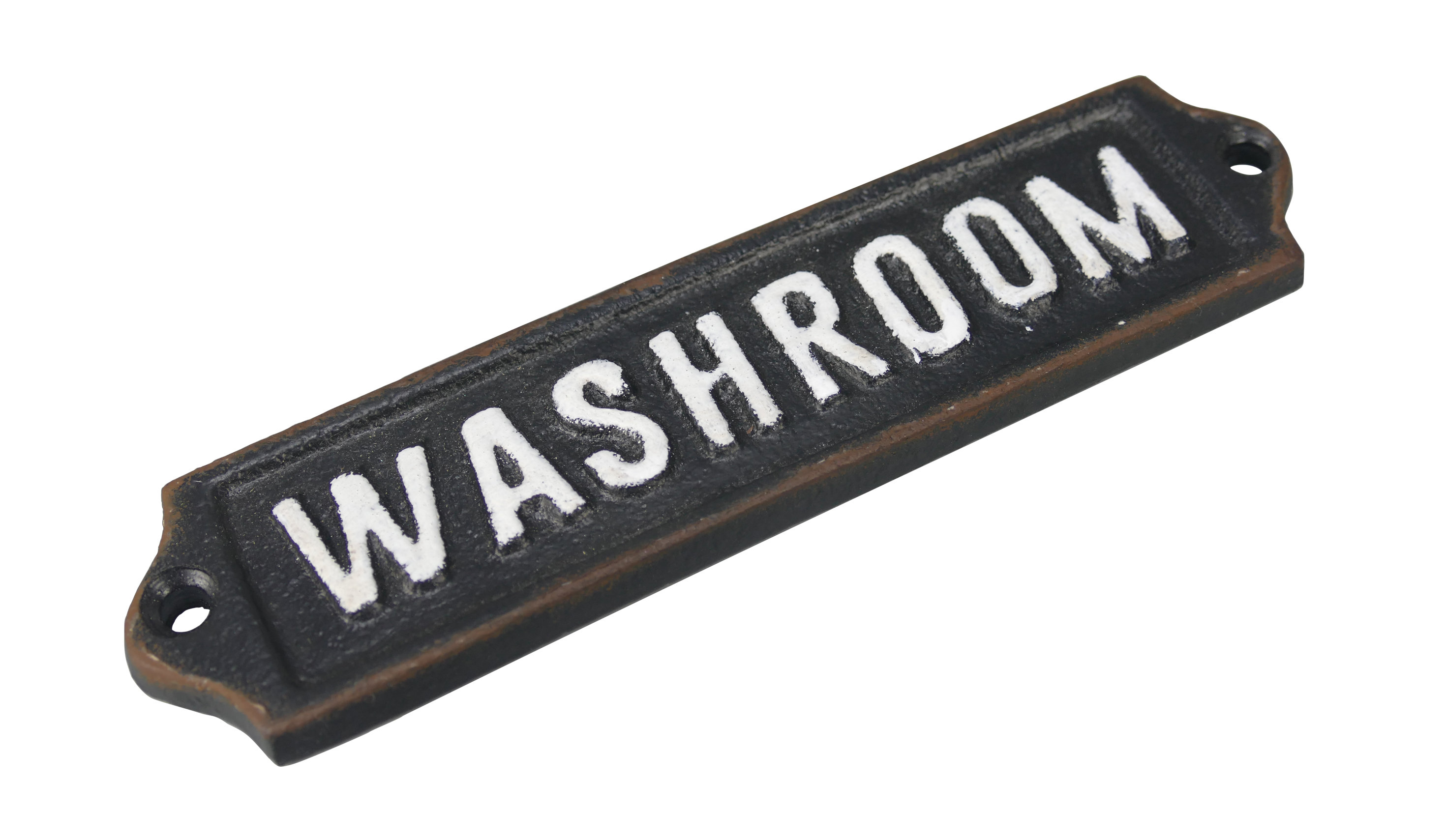 Mike & Melissa Cast Iron Bathroom Door Sign & Reviews Wayfair