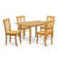 Ensemble de table de salle à manger 5 pièces pour 4 personnes comprenant une table de cuisine rectangulaire avec rallonge papillon et 4 chaises de salle à manger en chêne-1753042030-1753042031-1753042035