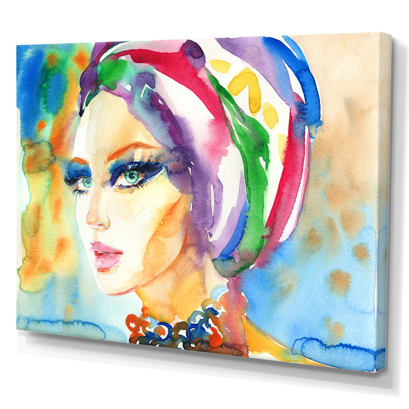 Portrait d'un mannequin élégant - décoration murale sur toile Glam, H 30 po x l 40 po x P 1,5 po, Toile tendue