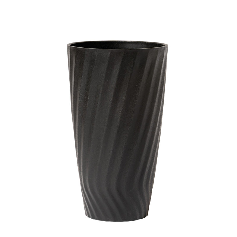 Bee 24 Inch Tall Planter with Shelf Insert, Morden Large Round Plant Pot Container for Indoor/Outdoor, Front Door, Patio and Deck