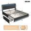 Estella Linen Upholstered Bed With LED Lighting And 4 Storage Drawers-775642170-775642148