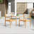 Creative Braided Acacia Wood Outdoor Dining Table and Chairs with Armrests, Suitable for Outdoor Dining and Leisure Places, Teak Look & White Rope, Set of 2-417758937