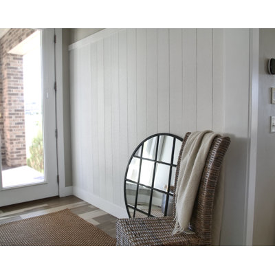 Wood Grained Shiplap Wall Paneling in White