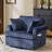 Corduroy Living Room Swivel Barrel Accent Chair-487440299