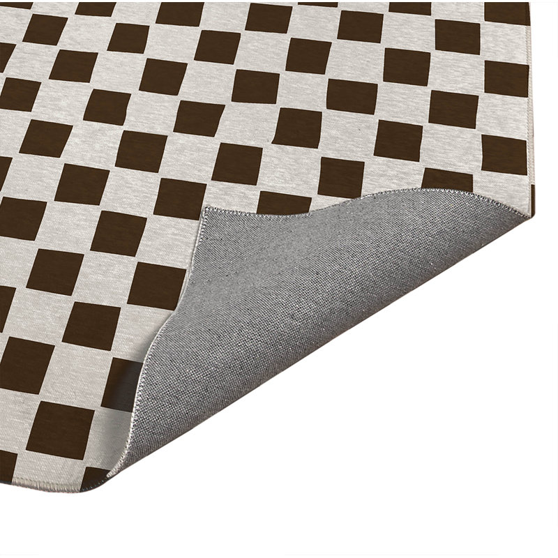 Paillasson damier, Brun moka, L 72 po x L 48 po