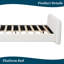 Lit plateforme tapissier White Boucle avec 10 lattes et support central-957583641