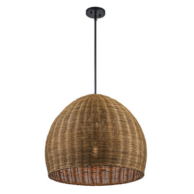 Pippa Matlocke 1 - Light Woven Rattan Dome Pendant