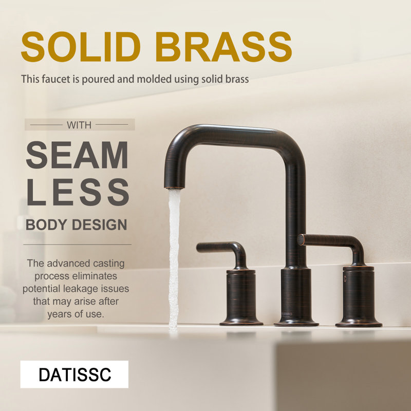Widespread 2-handle Bathroom Faucet with Drain Assembly, Oil Rubbed Bronze