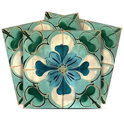 5" X 5" Floral Vinyl Peel And Stick Mosaic Tile (Set Of 24)