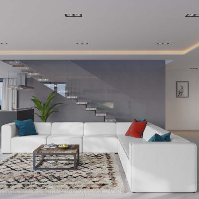Canapé modulaire en cuir 7 pièces Mingle