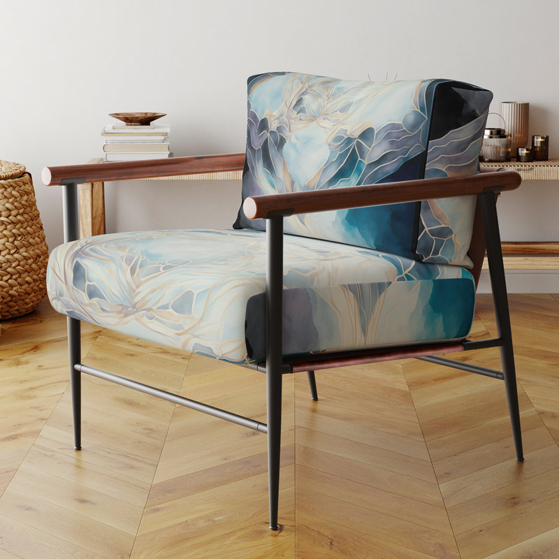 Cyress - Fauteuil d'appoint géométrique abstrait en velours, Noir, noir, noir, noir