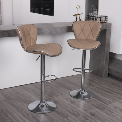 Tabouret de comptoir pivotant à hauteur réglable 32,5 po Anjolee avec structure en métal