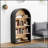 4-Tier Black Arched Bookshelf, 43 Inch Tall With Spacious Storage Shelves For Modern And Classic Decor