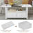 2-Tier Coffee Table With Storage Shelf And 2 Drawers, 46'' Rectangular Centre Table Wood Top For Living Room Reception Room, Metal Frame, Easy Assembly, Oak-1831627718
