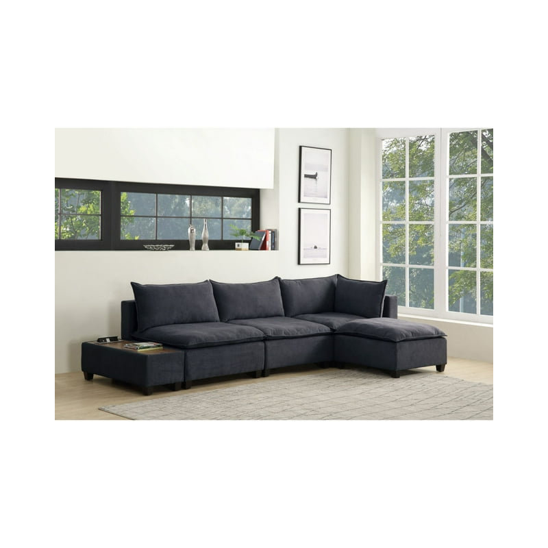 Canapé modulaire 5 pièces gouvernour, Lin gris foncé