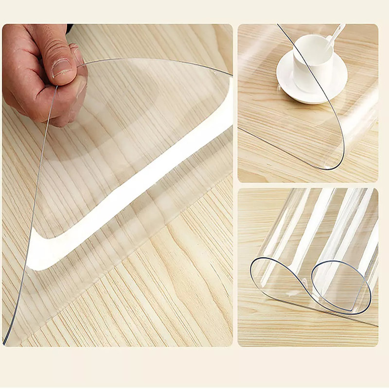 Premium Clear Plastic Vinyl Pvc Fabric Table Cover Tablecloth Protector For Dining Room Table, 100" x 54"
