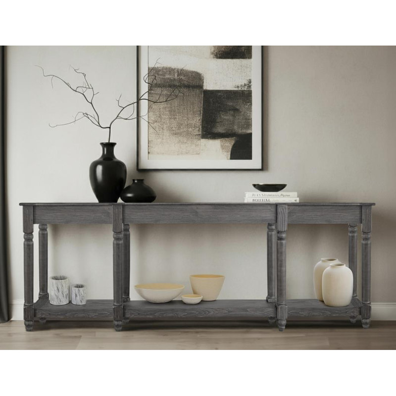 1 Shelf, Sofa table 94", Black/Black