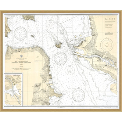 «San Francisco Nautical Map 2» par Nathan Turner - cadre photo, impression sur papier