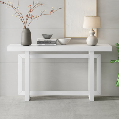  Console contemporaine avec plateau en bois, très longue table d'entrée