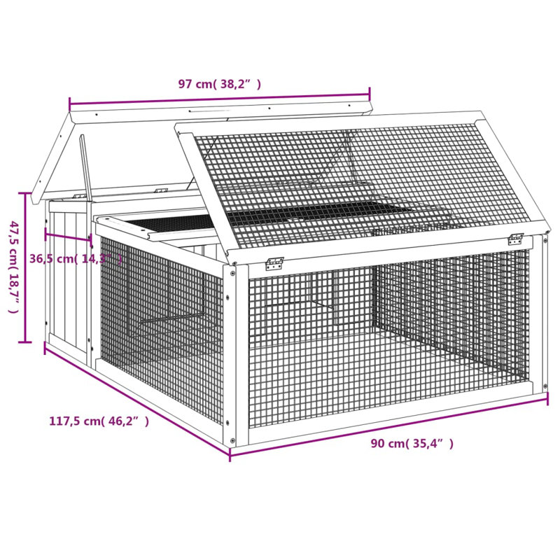 Nestor Weather Resistant Rabbit Hutch, Brown