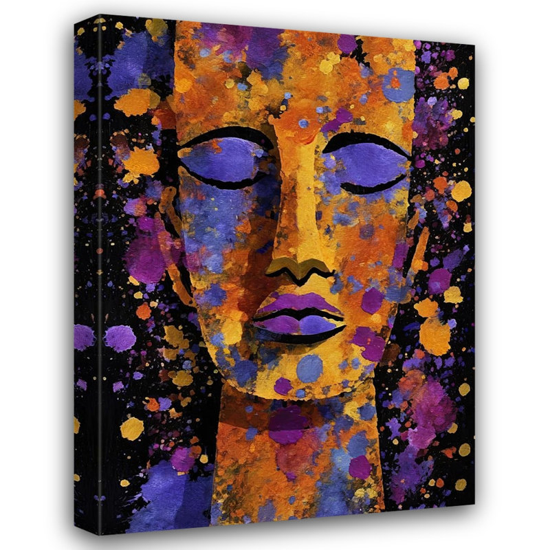«Abstract Face 4 on Canvas» par Stephen Chambers, reproduction, H 24 po x l 20 po x P 1,5 po