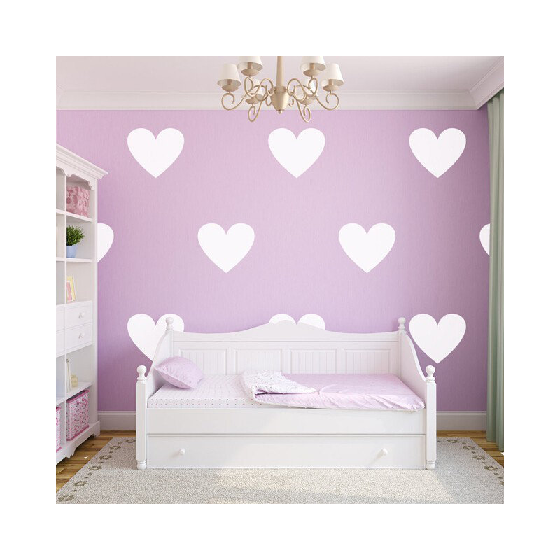 Adhésif décoratif cœurs, Rose vif