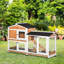 Maison en bois de 62 po, fonctionnalité de toit en asphalte perfectionné, plateau amovible, portes verrouillables, grande roue en bois offerte avec roues mobiles, fiabilité
