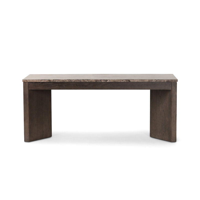 Lawson Writing Desk, Warm Grey Marble/Brown