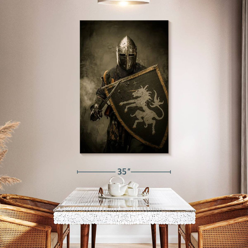 Mait Knight en armure brillante, H 24 po x l 16 po