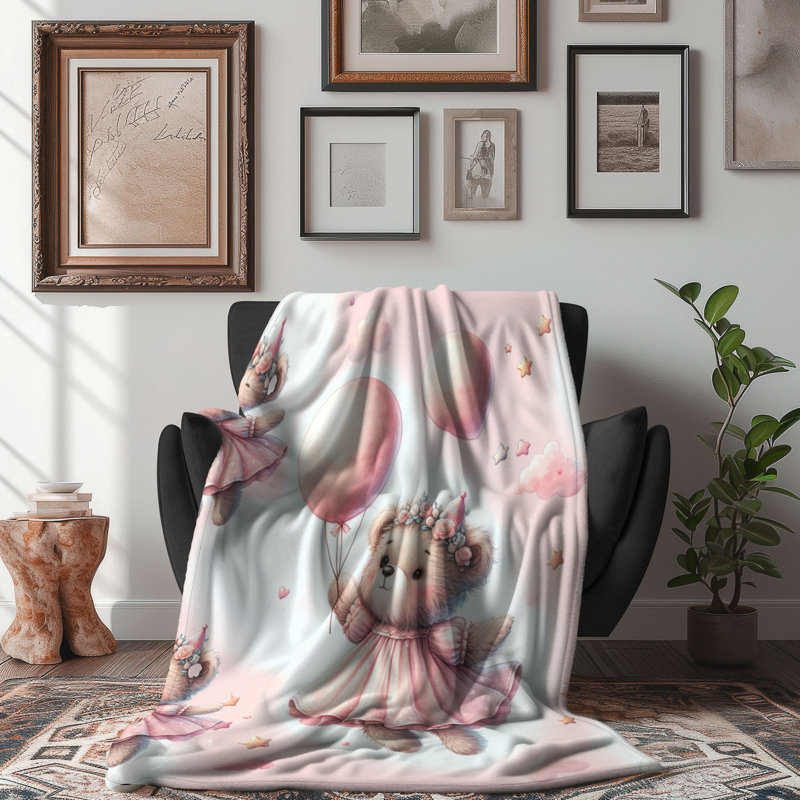 Cub rose - couverture de qualité supérieure 1 pièce, L 60 po x L 80 po