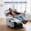 Fauteuil inclinable électrique Power Lift avec massage et tissu d'ameublement en chenille-1995826003