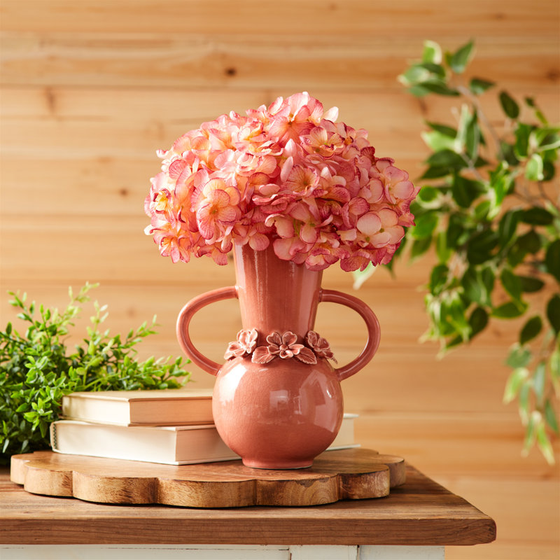 Vase en grès avec accents floraux