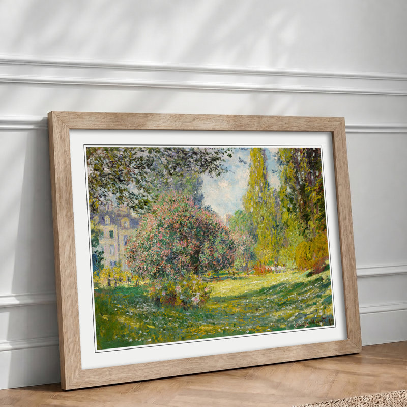 The Parc Monceau Vol.2 by Claude Monet - Picture Frame Painting on MDF, Oak Framed, 36cm H x 48cm W x 2cm D
