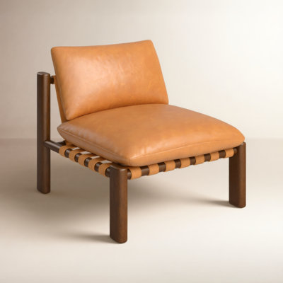 Farron Genuine Leather Slipper Chair