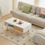 Rattan Coffee Table, Sliding Door For Storage, Solid Wood Legs-595209410
