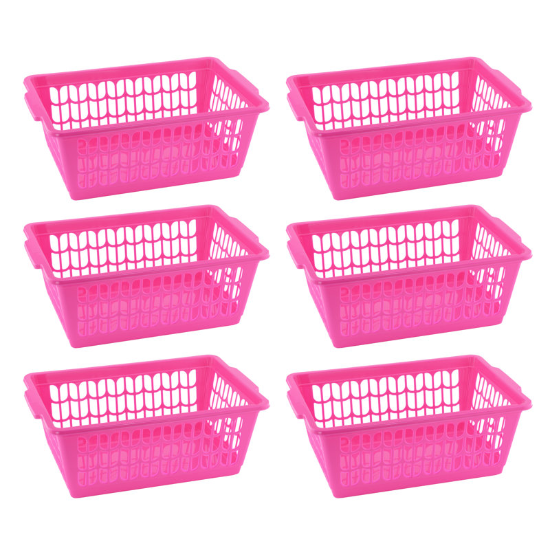 Ensemble de petits paniers en plastique, Rose