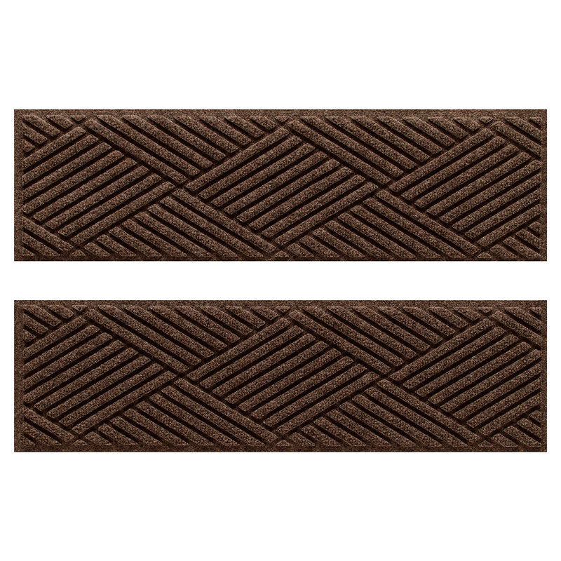 Ensemble de 4 marches d'escalier intérieur / extérieur 8,5 po x 30 po WaterHog® Diamonds, Brun foncé