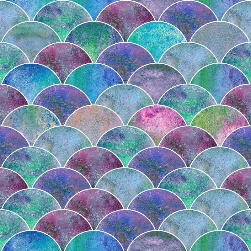 Fish Scale Pattern by Olga_Z - Wrapped Canvas Print, 122cm H x 122cm W x 3.8cm D