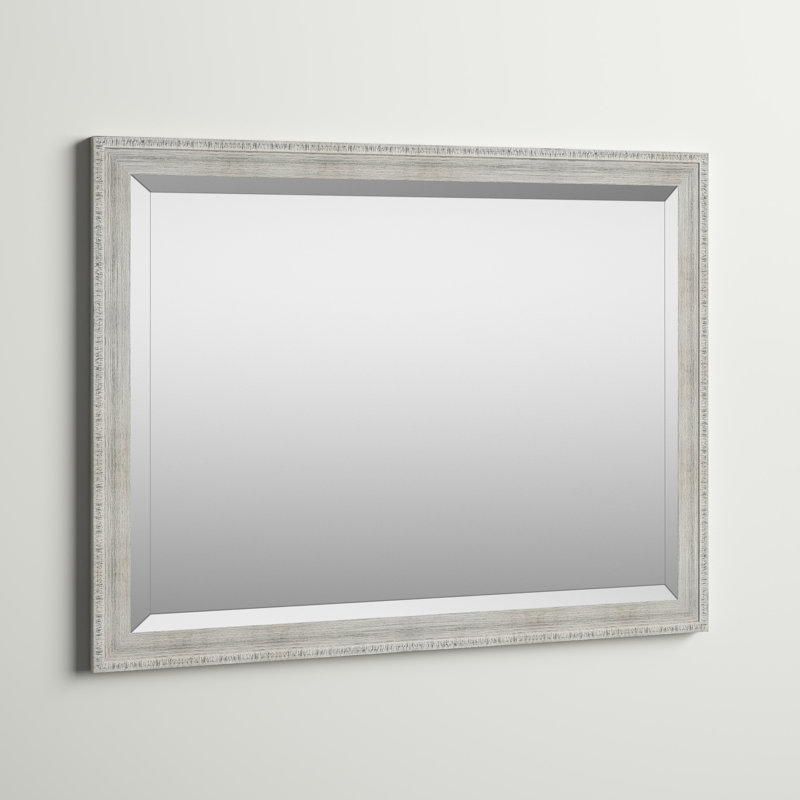 Miroir de coiffeuse rustique biseauté, H 34 po x l 44 po