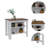 3-Shelf Kitchen Island White And Walnut