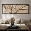 Motif de branche d'arbre doré sur toile texturée pour impression d'art de salle à manger-2020395955-2020395953
