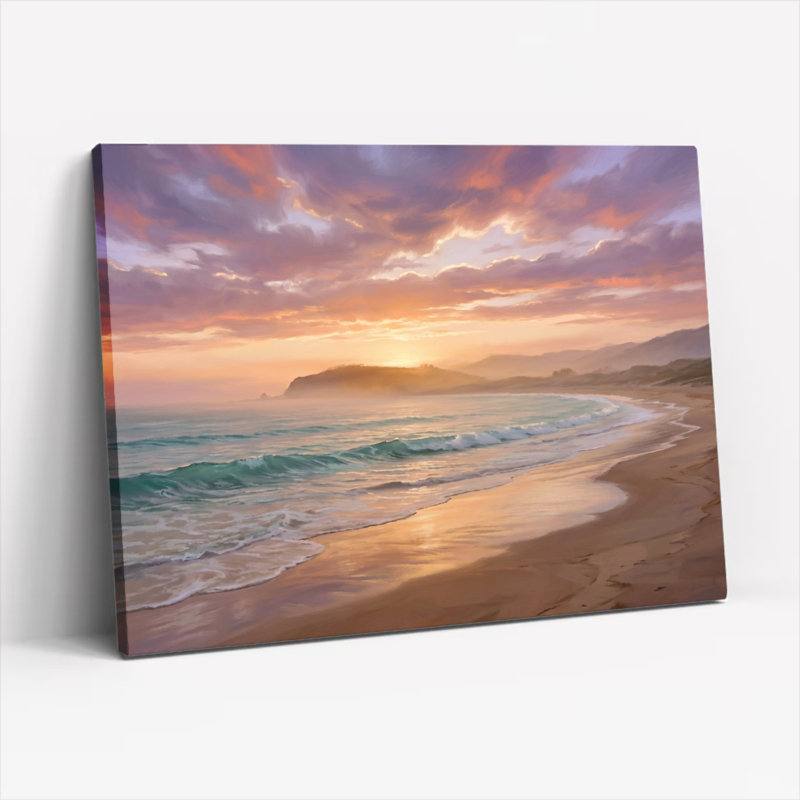 «Sunset Beach», reproduction d'art sur toile, ensemble de 1, Toile tendue, H 24 po x l 36 po