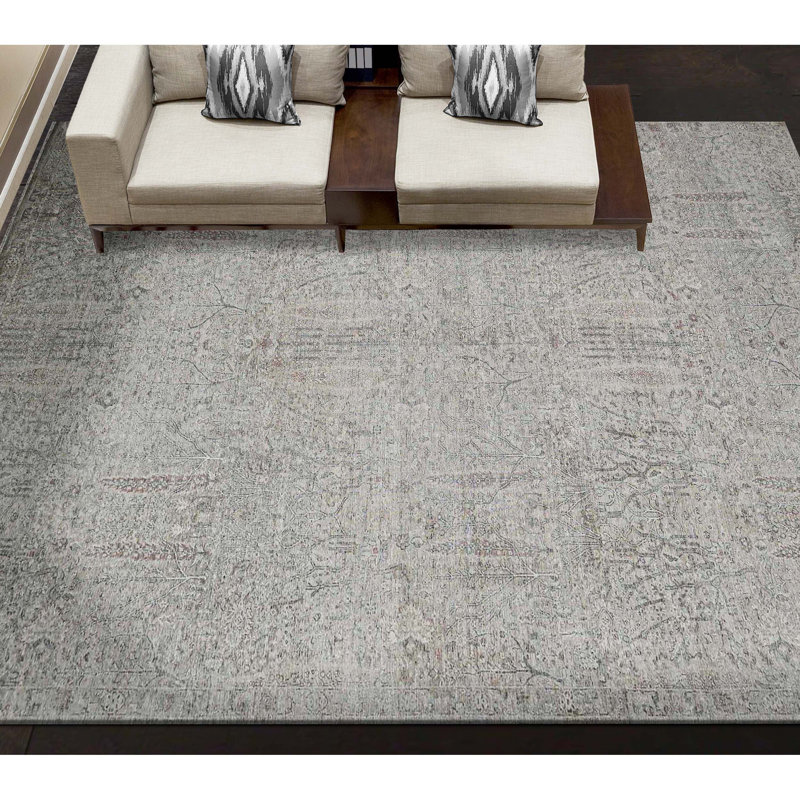 Hand Knotted Wool Southwestern Area Rug in Beige/Sand/Gray, Rectangle 5' x 8'