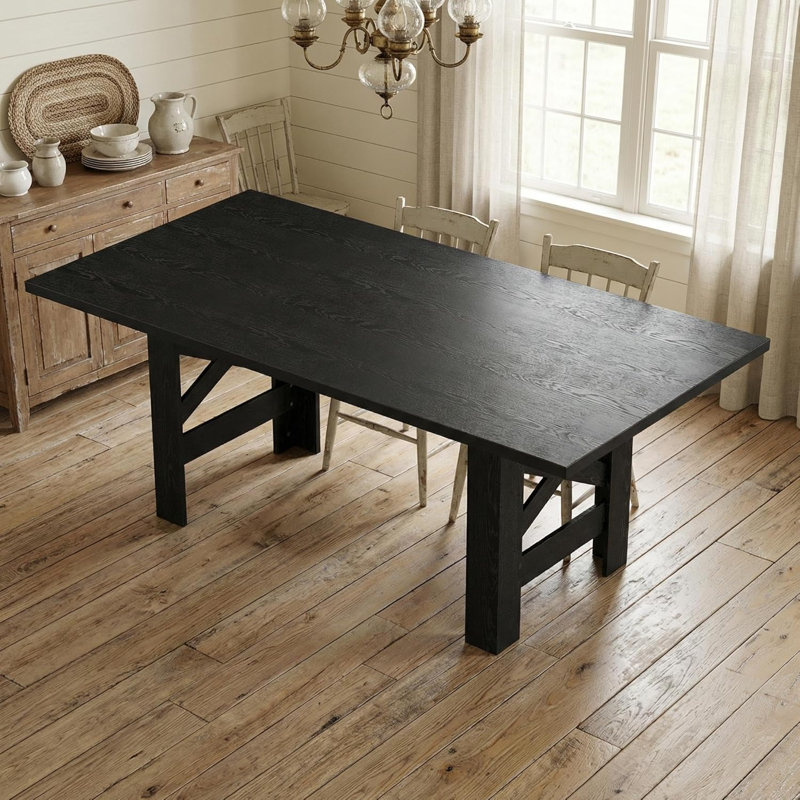 Table de salle à manger de 71 pouces pour 6 à 8 personnes, table de cuisine en bois avec plateau épais et pieds en X robustes, table rustique pour appartement, cuisine, bureau