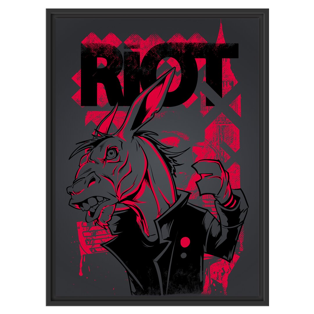 Gerahmtes Wandbild Riot black