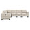 Ensemble de salon modulaire 6 pièces avec ports de charge, velours côtelé beige et rangement modulaire, pour utilisation