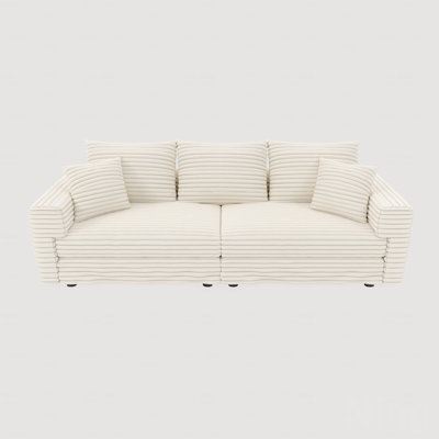 Canapé rembourré en tissu velours côtelé de 82,7 po à 3 places, canapé Cloud rembourré confortable de style moderne, sièges très profonds avec coussins moelleux, fauteuil convertible très profond convertible