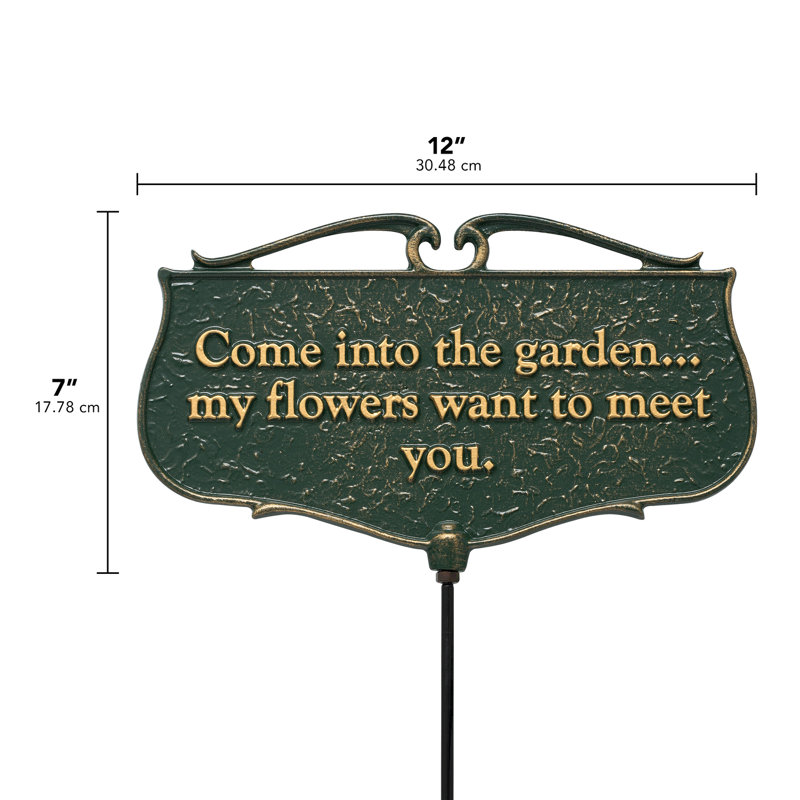 Flora & Fauna Come into the Garden Poem Garden Sign