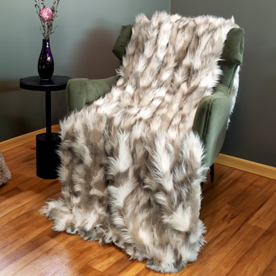 Jeté en fausse fourrure beige Thomas Collection® Luxury