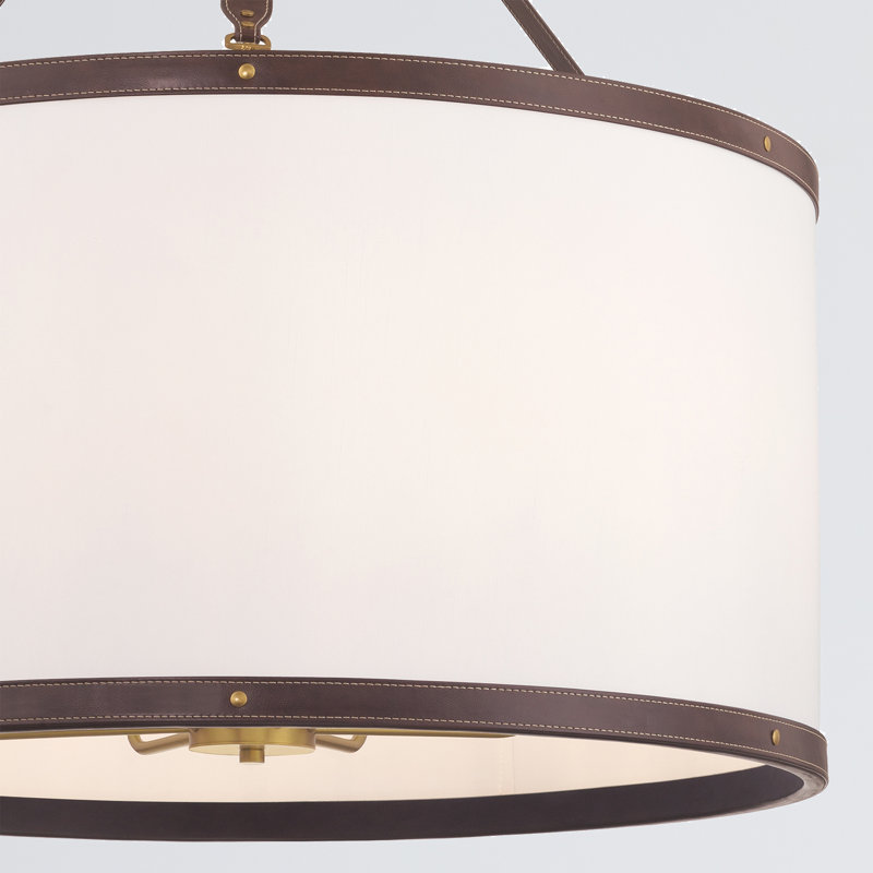 Luminaire suspendu en or 28 po Libby Langdon Caine, Doré / Brun